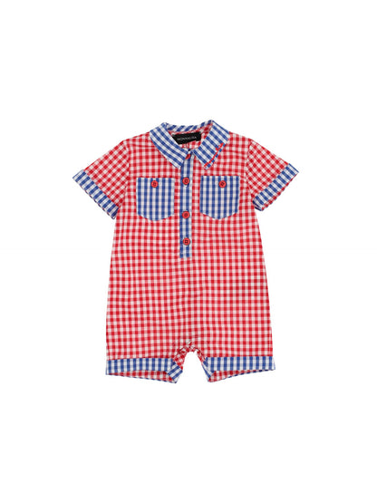 Pagliaccetto cotone vichy con colletto