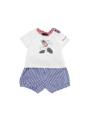 Sylvester layette set, T-shirt and culottes