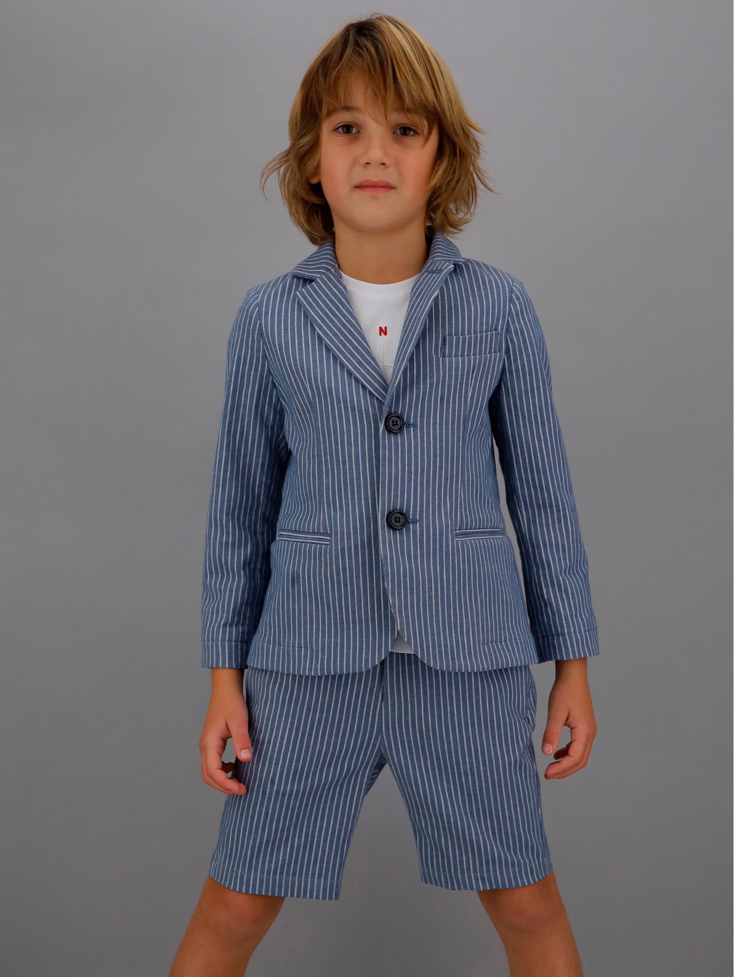Striped cotton blazer