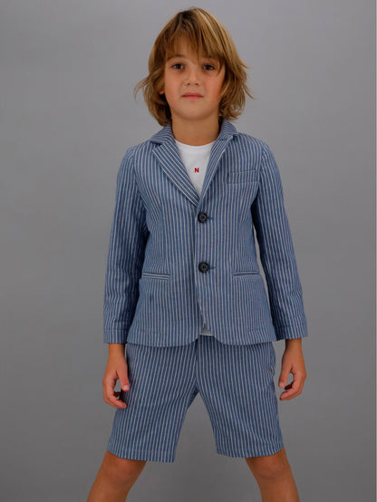 Striped cotton blazer