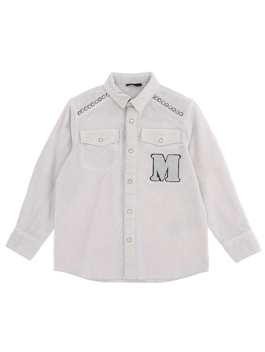 Velvet shirt with studs