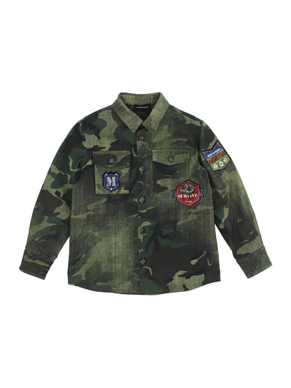 Camicia gabardina camouflage patch