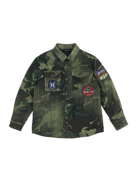 Camouflage patch gabardine shirt