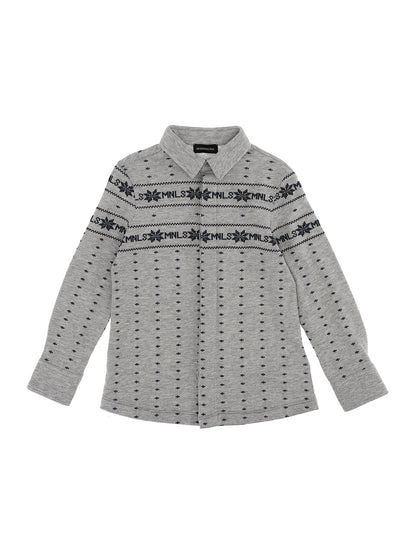 Camicia piquet stampa mountain