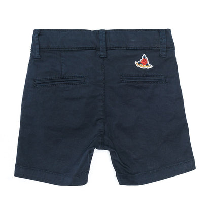 Solid color gabardine Bermuda shorts
