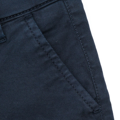 Solid color gabardine Bermuda shorts