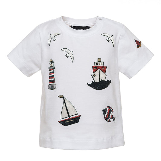 Chenille patch jersey t-shirt