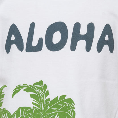 Cotton T-shirt with palm tree print