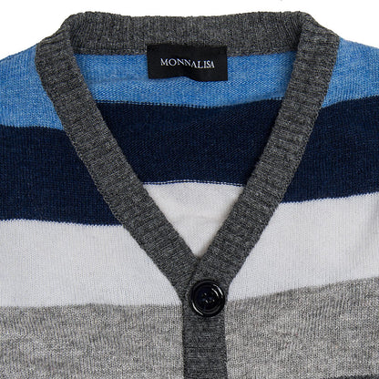 Multicolored striped cardigan