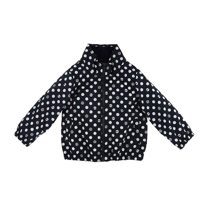 Windproof jacket in technical fabric with polka dots