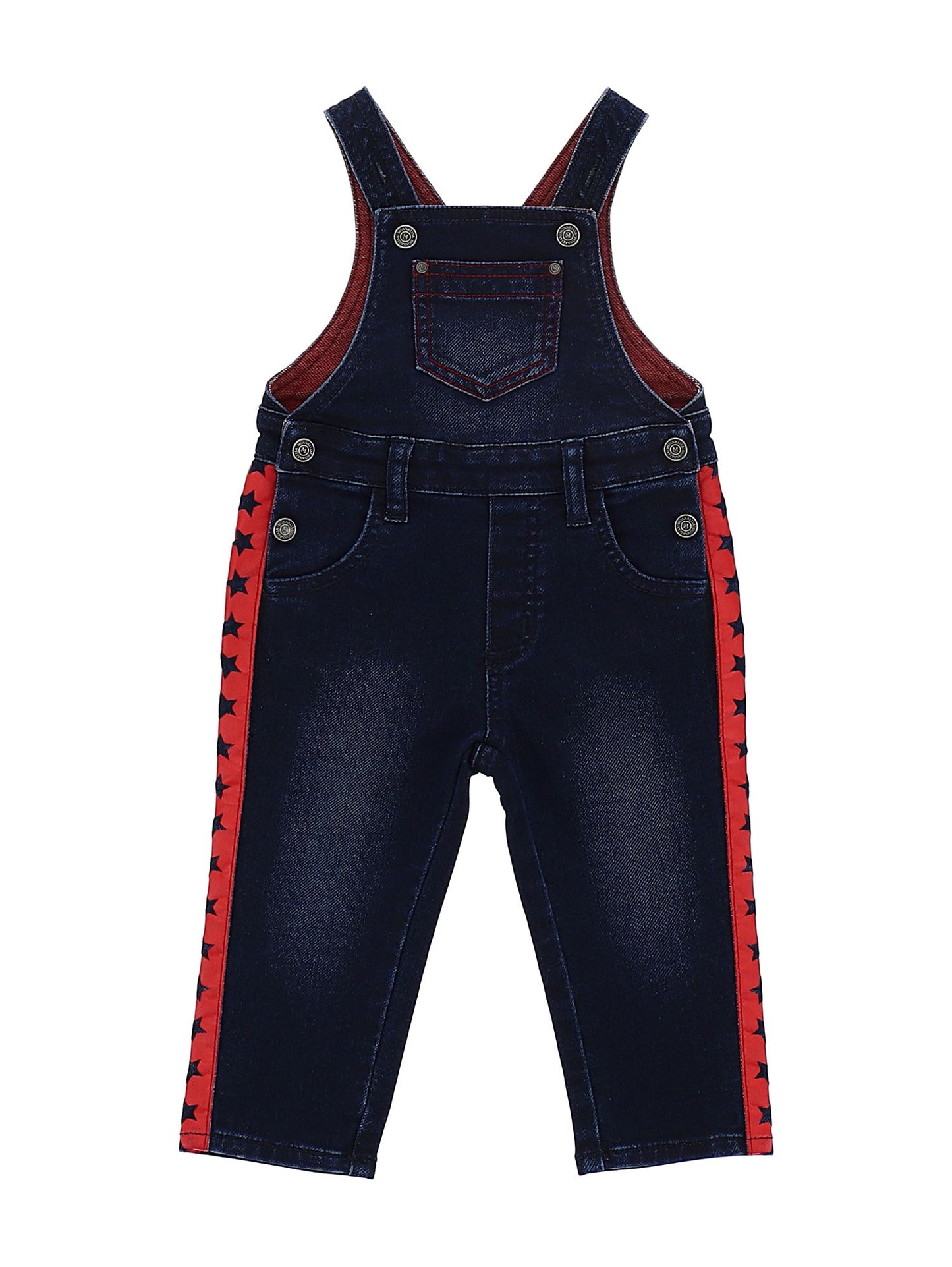 Denim-effect sweatshirt overalls with stripes