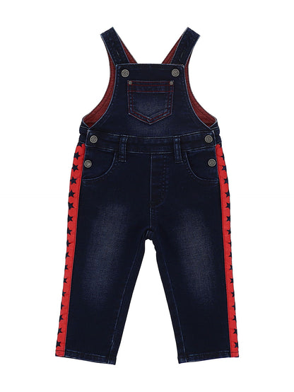 Denim-effect sweatshirt overalls with stripes