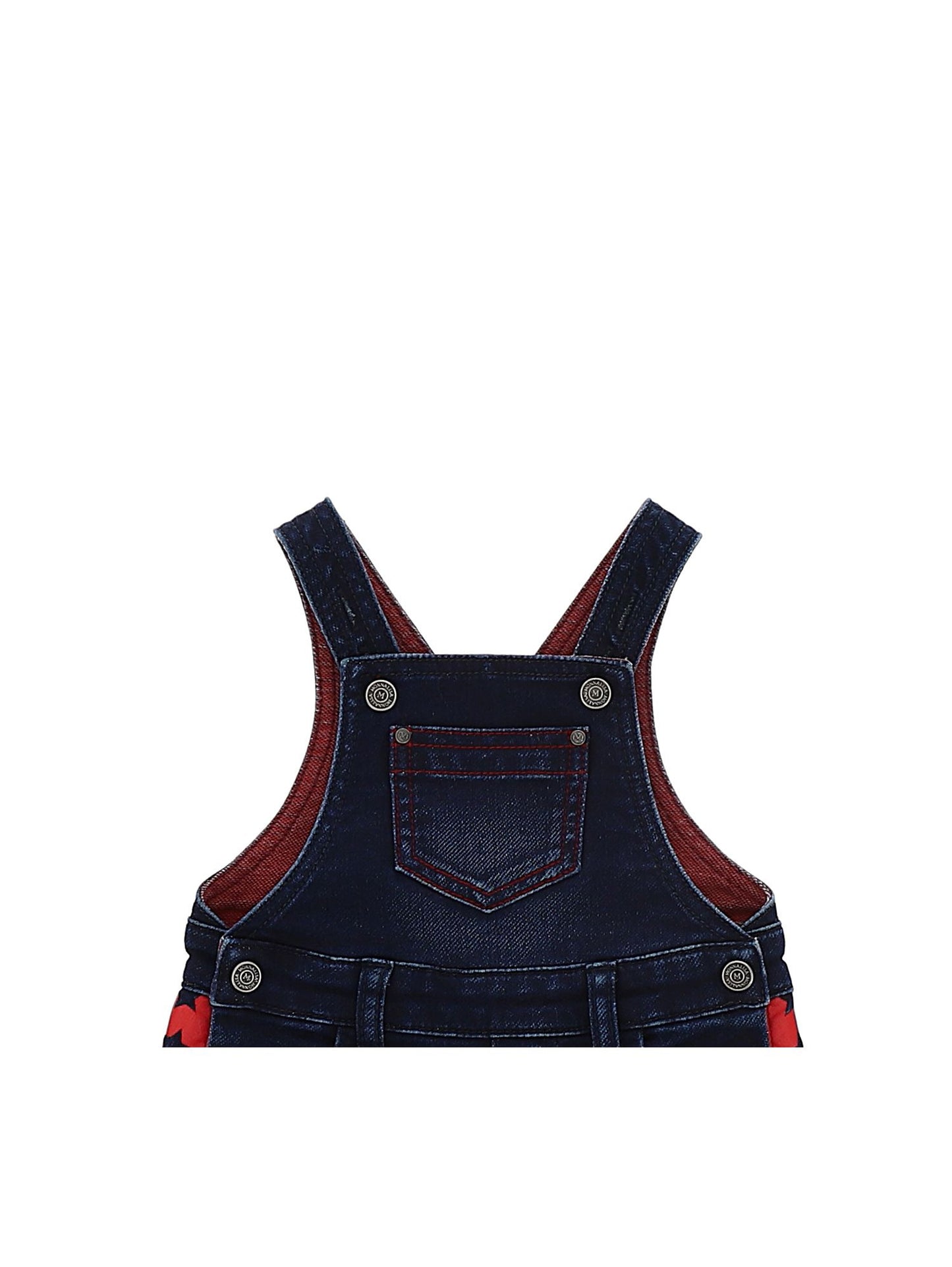 Denim-effect sweatshirt overalls with stripes