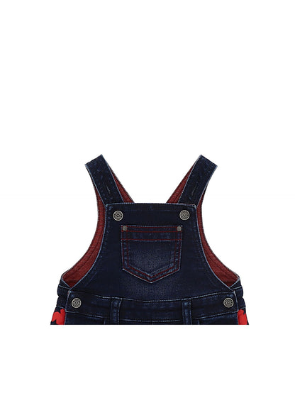 Denim-effect sweatshirt overalls with stripes
