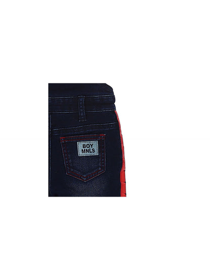 Denim-effect sweatshirt overalls with stripes