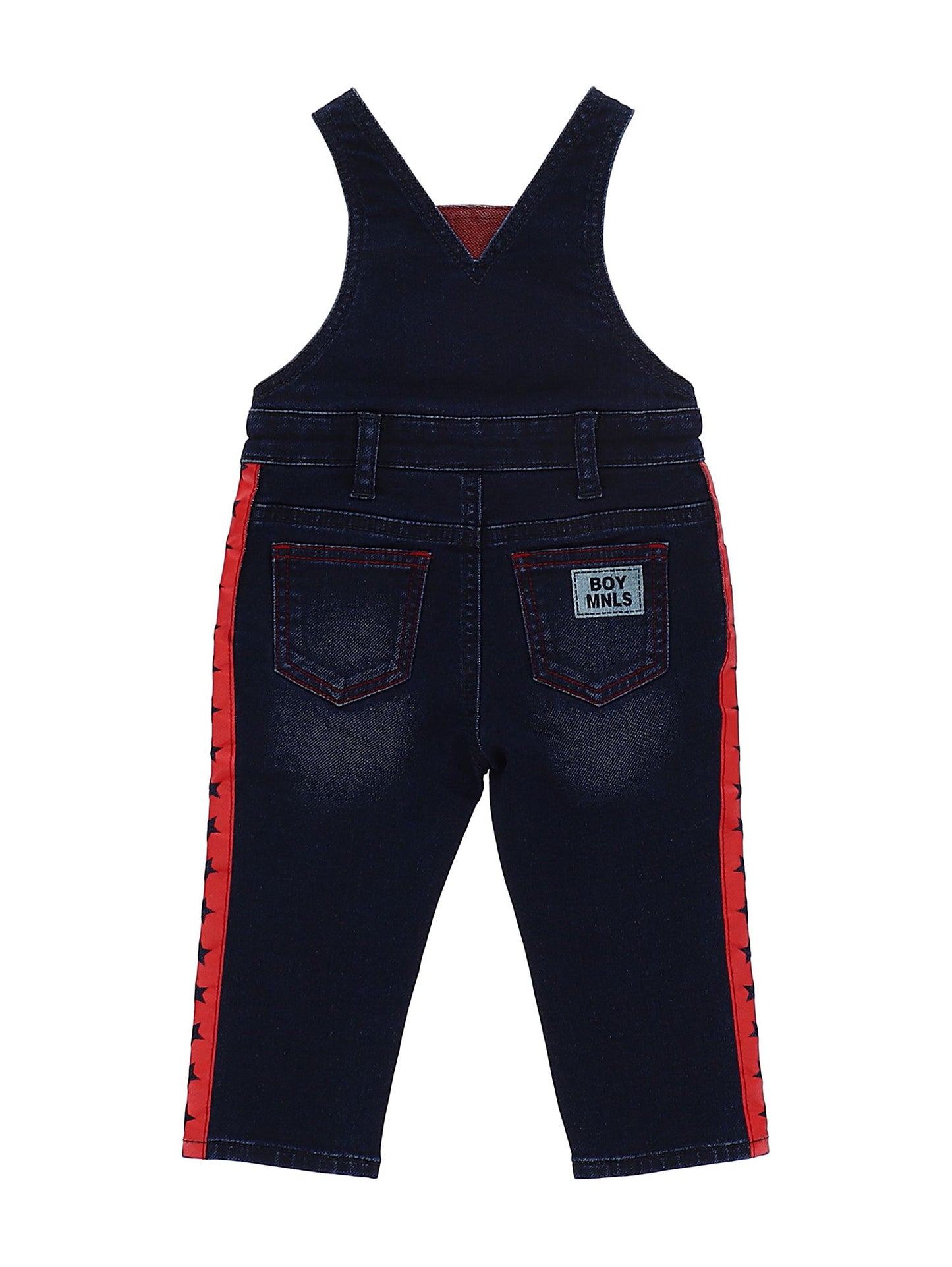 Denim-effect sweatshirt overalls with stripes