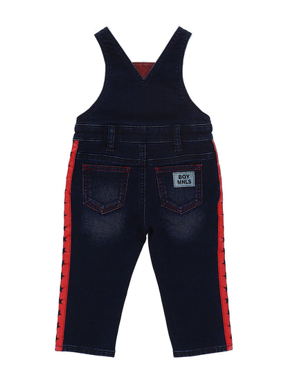 Denim-effect sweatshirt overalls with stripes