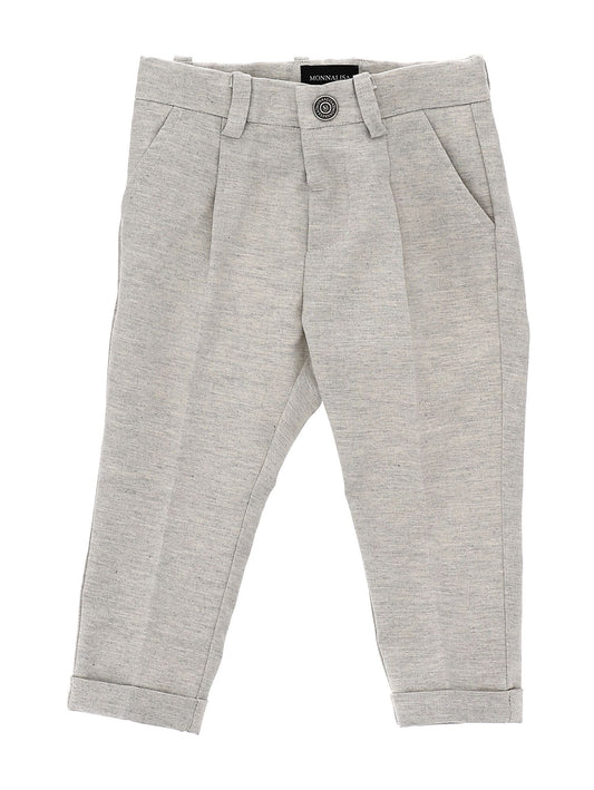 Soft pleated canvas trousers