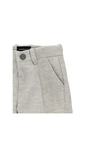 Soft pleated canvas trousers