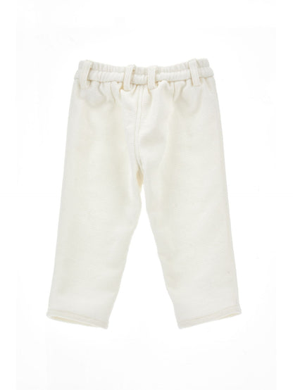Corduroy trousers with piping