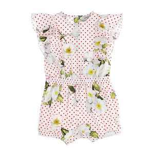 Tutina intera con shorts, stampa fiori