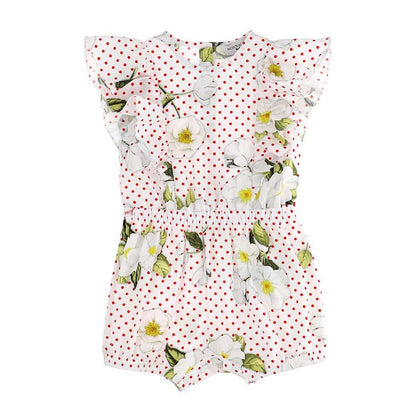 Tutina intera con shorts, stampa fiori
