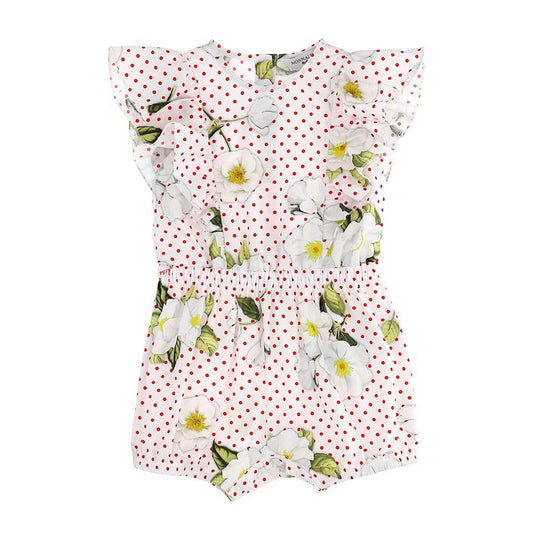 Tutina intera con shorts, stampa fiori