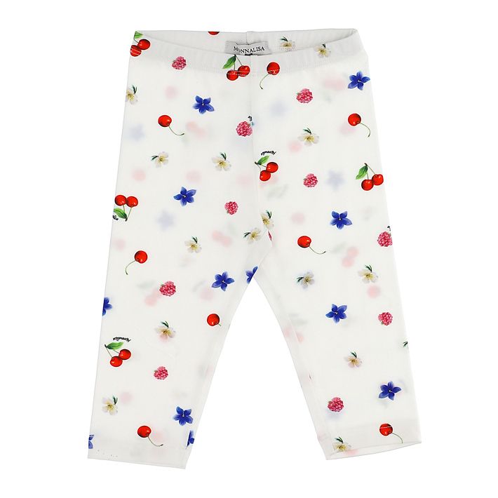 Jersey leggings with fruit and flowers