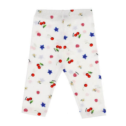 Jersey leggings with fruit and flowers