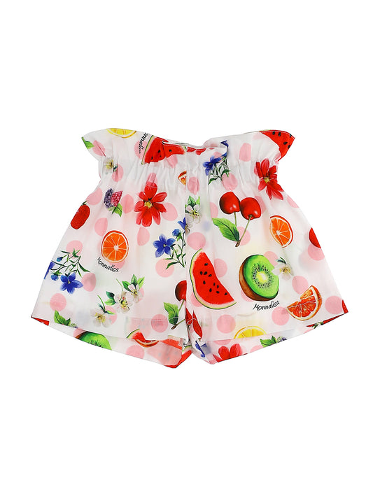 Printed poplin shorts