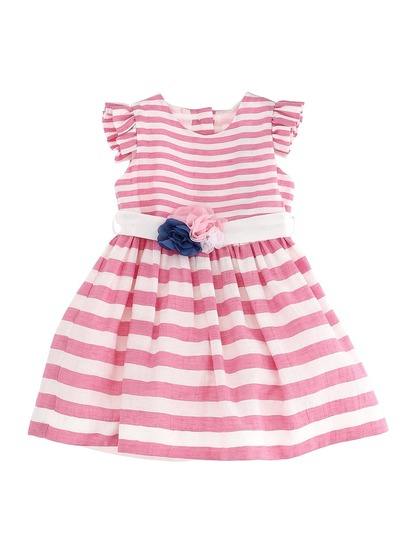 Sleeveless striped linen dress