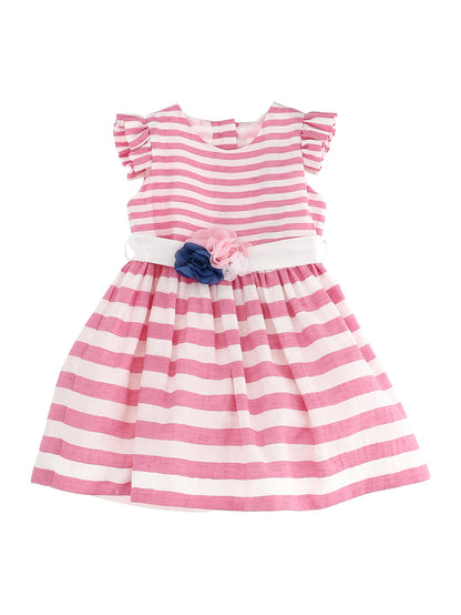 Sleeveless striped linen dress