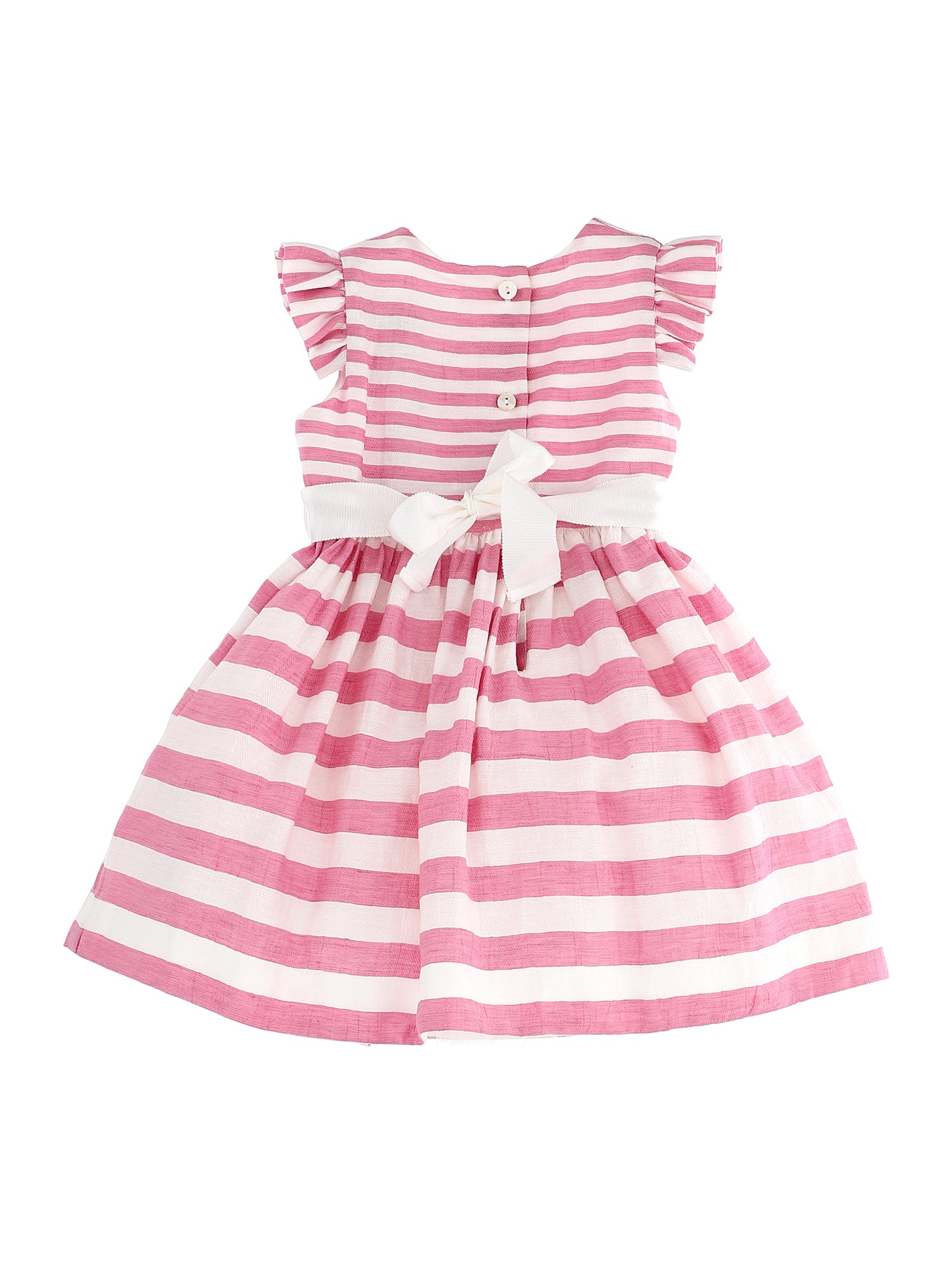 Sleeveless striped linen dress