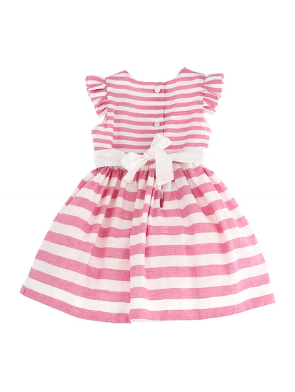 Sleeveless striped linen dress
