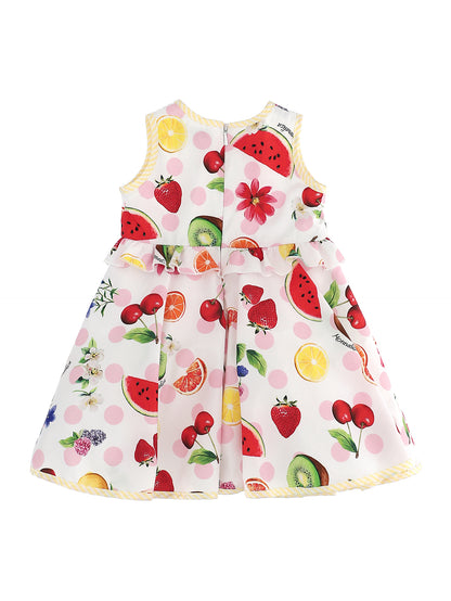 Poplin dress with fruit print