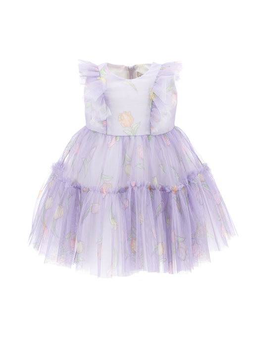 Tulip print tulle dress