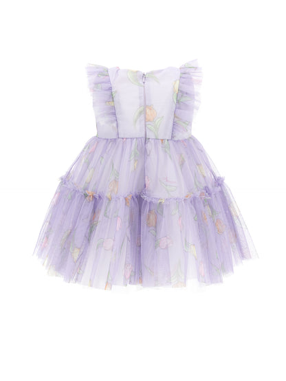 Tulip print tulle dress