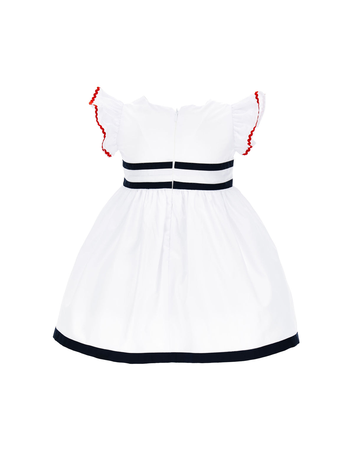 Two-tone cotton dress with bow