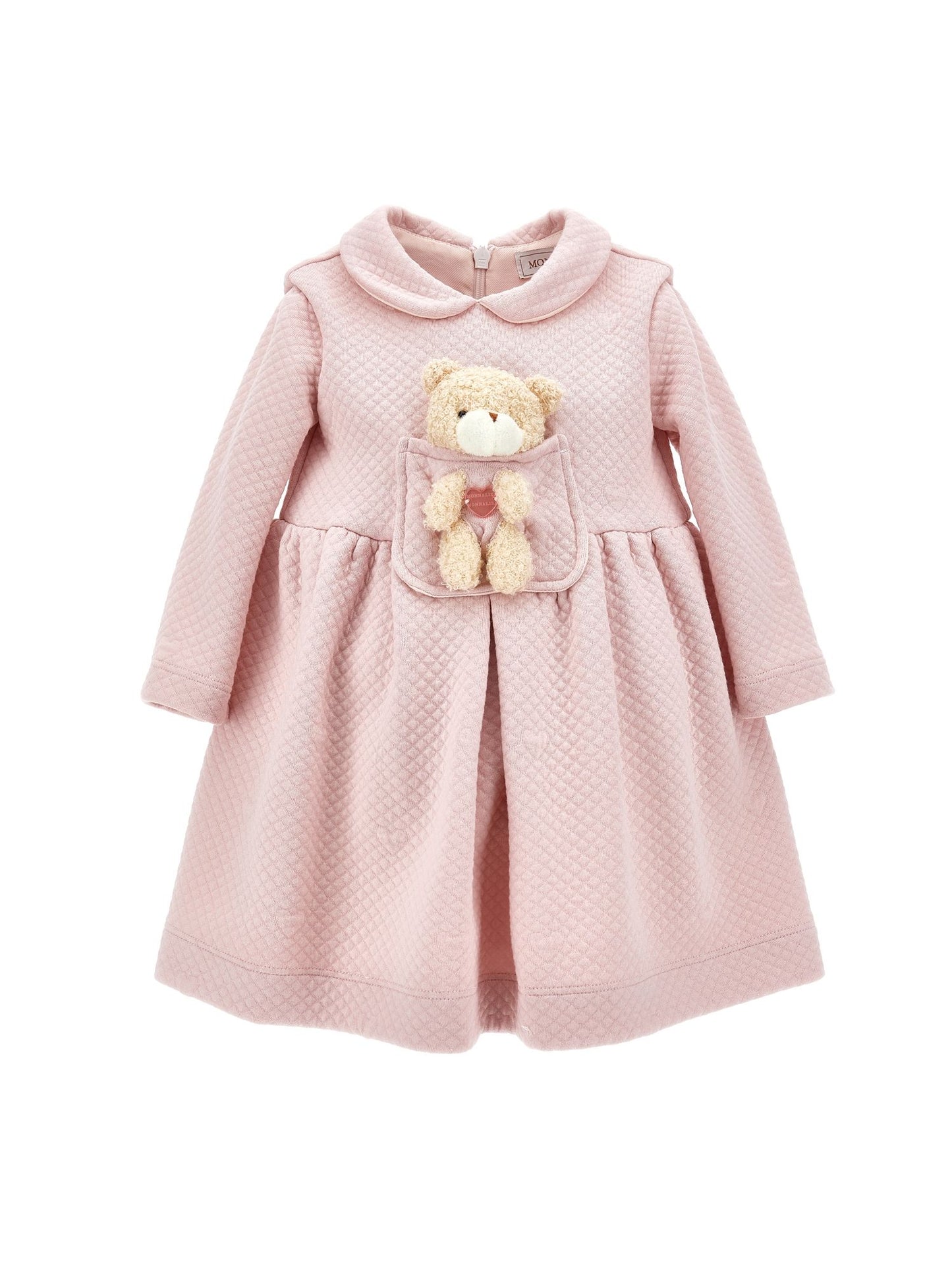 Abito jacquard con orsetto peluche