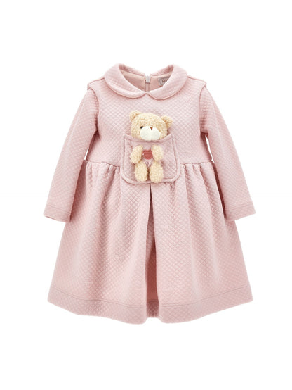 Abito jacquard con orsetto peluche