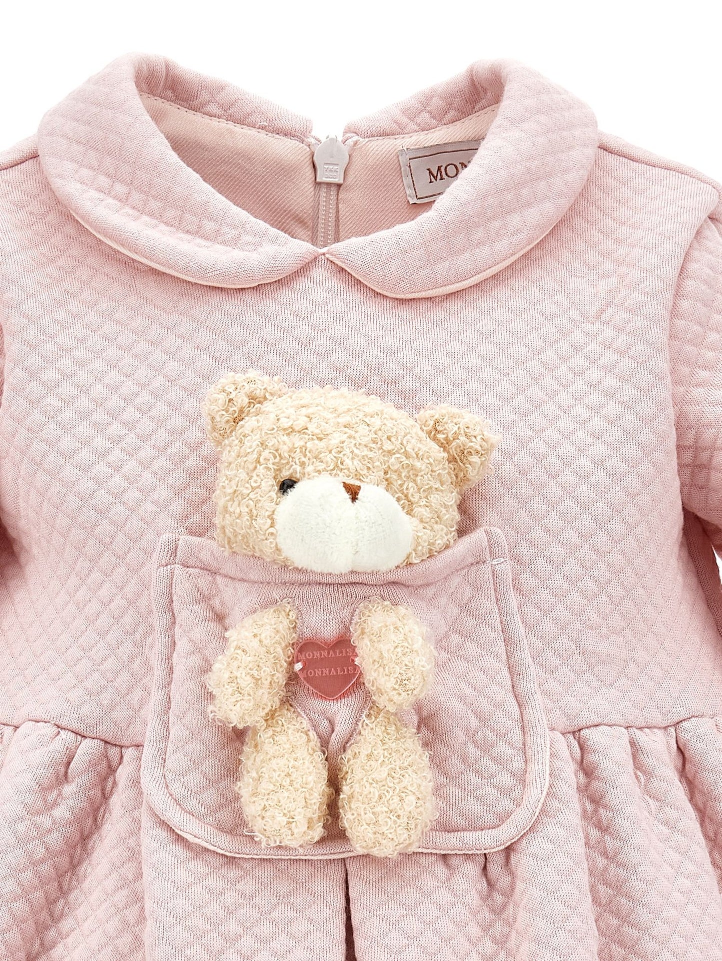 Abito jacquard con orsetto peluche