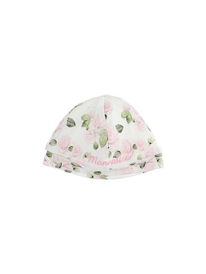 Rose print baby hat