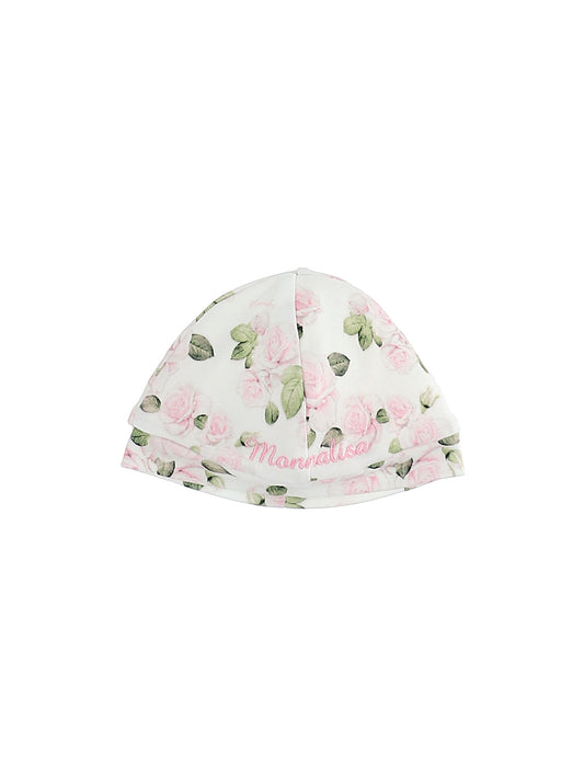 Rose print baby hat