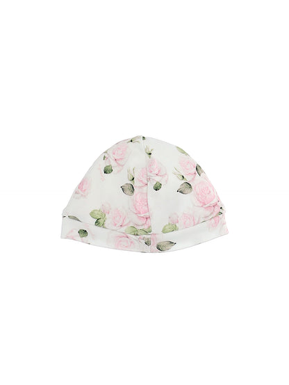 Rose print baby hat