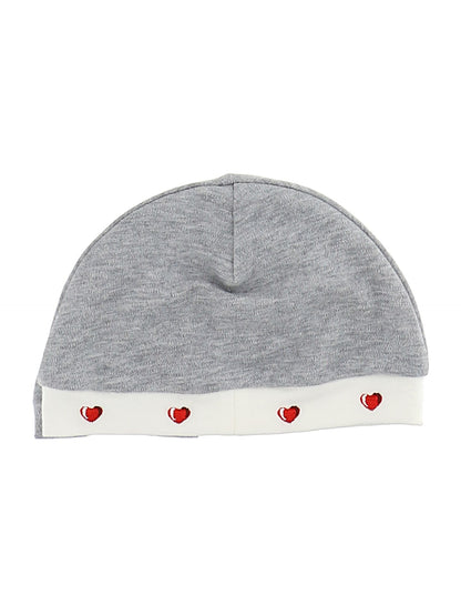 Cotton bonnet with flower embroidery