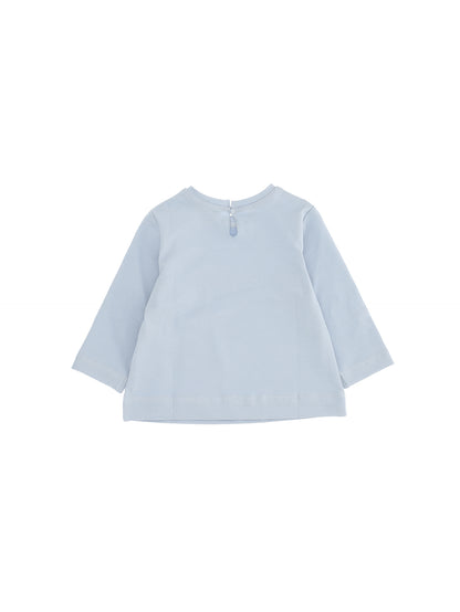 Cotton T-shirt with rhinestone logo