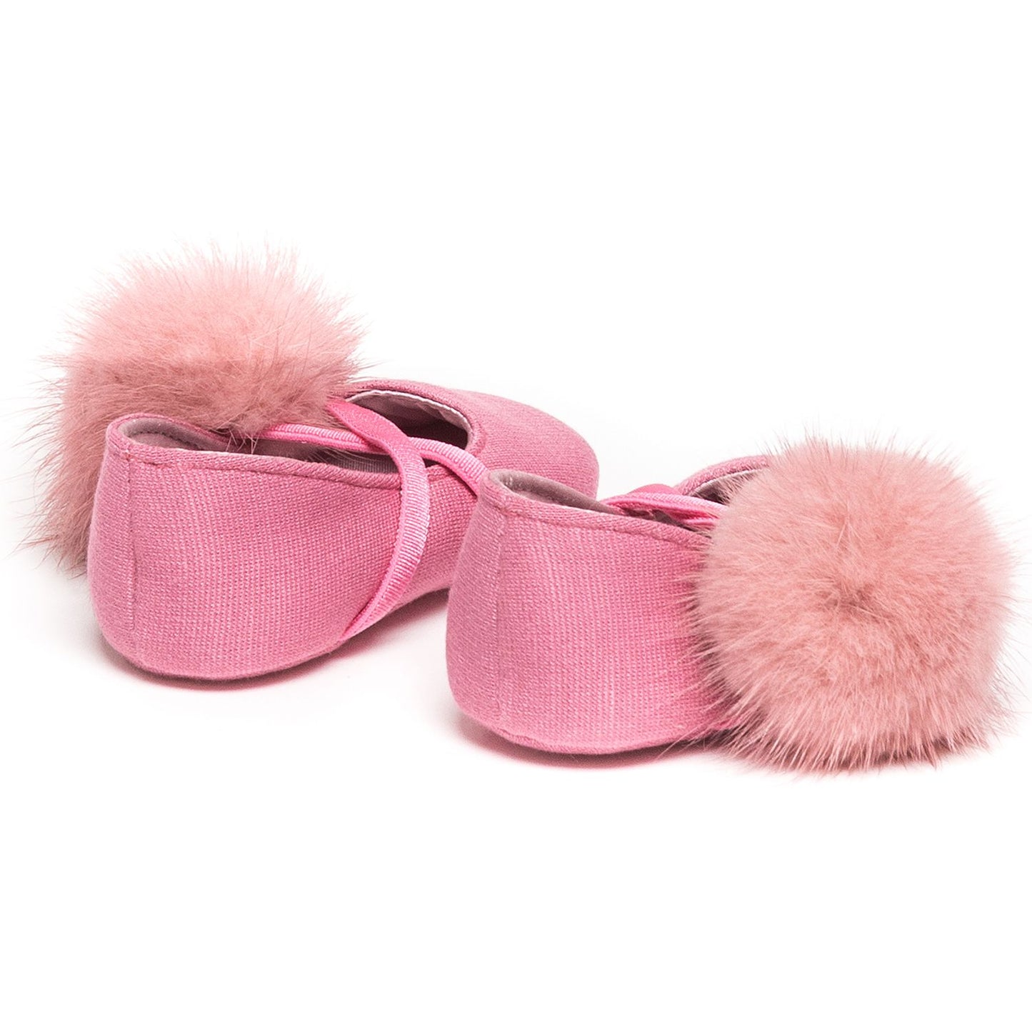 Fur pom pom shoe