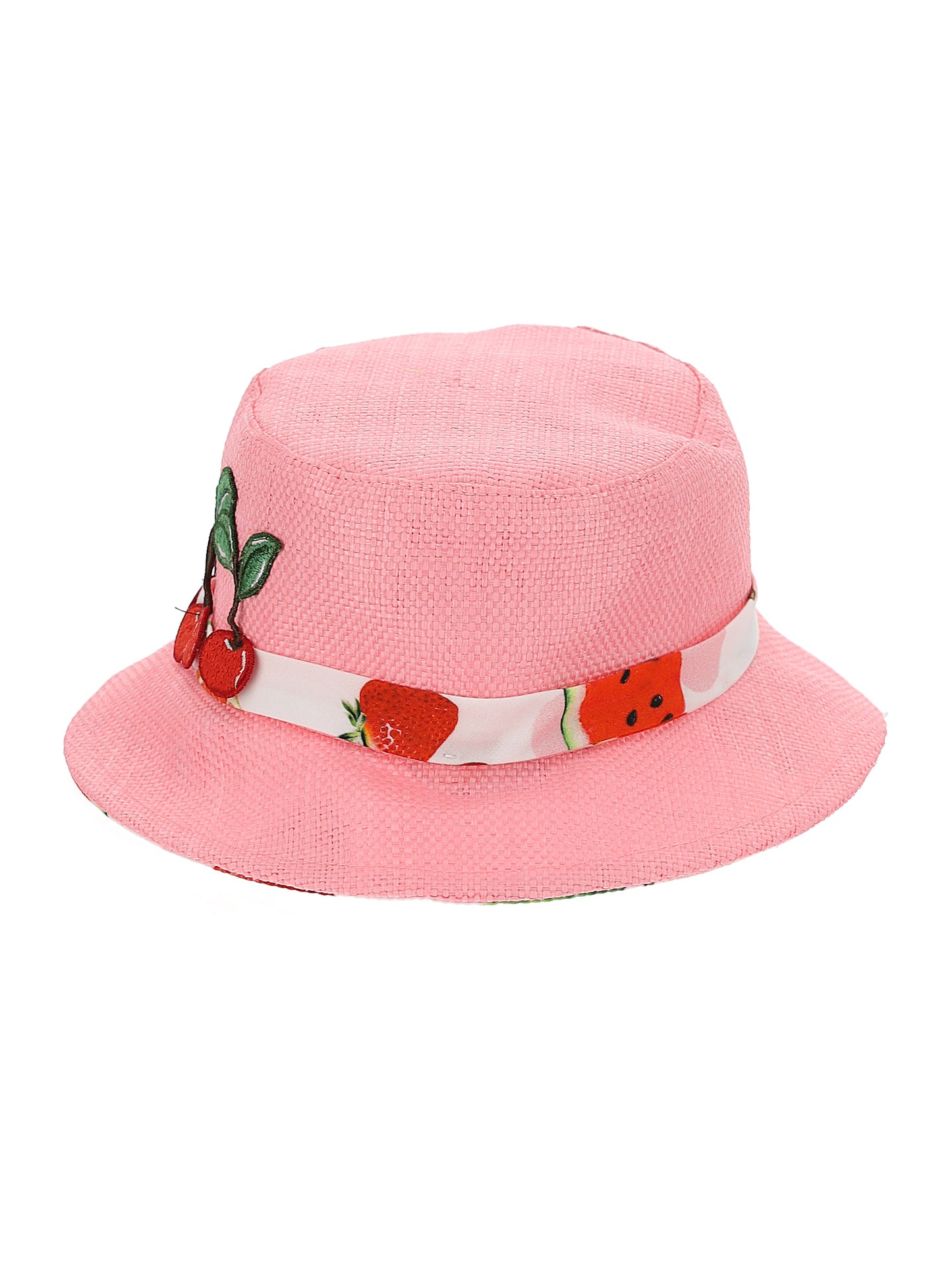 Straw-effect hat for girls