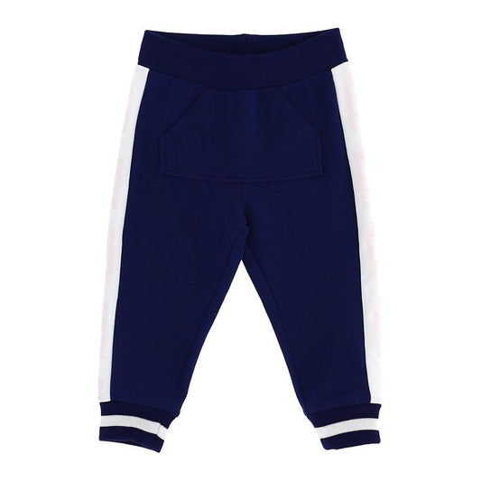 Two-tone fleece baggy pants