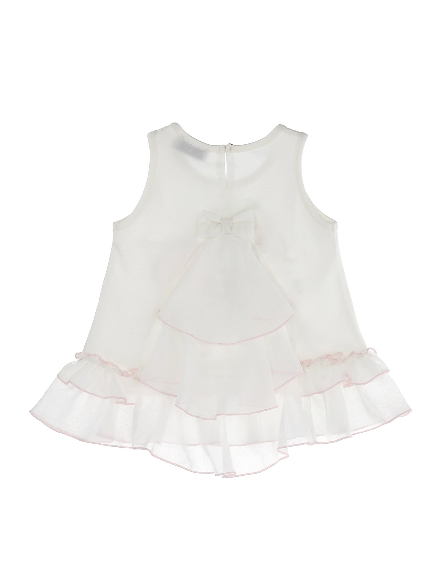 Printed tank top with double ruffles